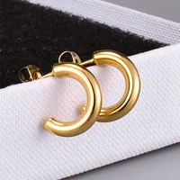 Fashion Heart Plating 304 Stainless Steel Titanium Steel No Inlaid 18K Gold Plated Earrings main image 4