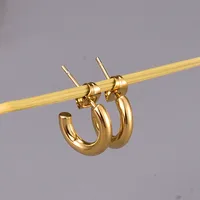Fashion Heart Plating 304 Stainless Steel Titanium Steel No Inlaid 18K Gold Plated Earrings main image 5
