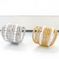 Fashion Micro Inlaid With Diamond Pearl Double-layer Ring Wholesale main image 1