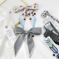 Fashion Streamer Printing Bow Silk Scarf Wholesale main image 2