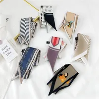 Fashion Streamer Printing Bow Silk Scarf Wholesale main image 3