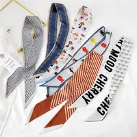 Fashion Streamer Printing Bow Silk Scarf Wholesale main image 4