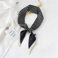 Fashion Streamer Printing Bow Silk Scarf Wholesale sku image 2