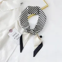 Fashion Streamer Printing Bow Silk Scarf Wholesale sku image 1