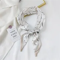 Fashion Streamer Printing Bow Silk Scarf Wholesale sku image 6
