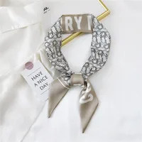 Fashion Streamer Printing Bow Silk Scarf Wholesale sku image 28