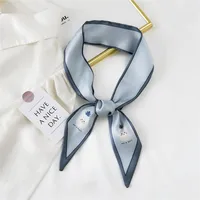 Fashion Streamer Printing Bow Silk Scarf Wholesale sku image 19