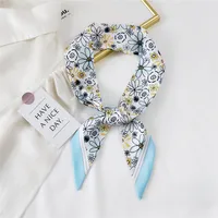 Fashion Streamer Printing Bow Silk Scarf Wholesale sku image 8