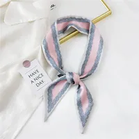 Fashion Streamer Printing Bow Silk Scarf Wholesale sku image 33