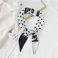 Fashion Streamer Printing Bow Silk Scarf Wholesale sku image 30