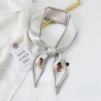 Fashion Streamer Printing Bow Silk Scarf Wholesale sku image 15