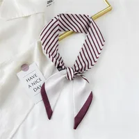 Fashion Streamer Printing Bow Silk Scarf Wholesale sku image 3