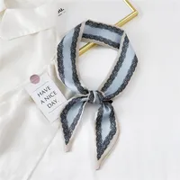 Fashion Streamer Printing Bow Silk Scarf Wholesale sku image 35