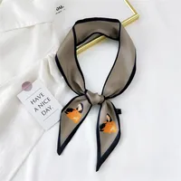 Fashion Streamer Printing Bow Silk Scarf Wholesale sku image 21