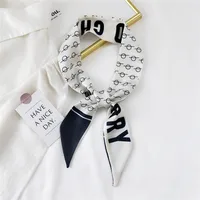 Fashion Streamer Printing Bow Silk Scarf Wholesale sku image 25