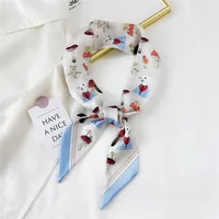 Fashion Streamer Printing Bow Silk Scarf Wholesale sku image 10