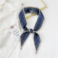 Fashion Streamer Printing Bow Silk Scarf Wholesale sku image 34