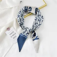 Fashion Streamer Printing Bow Silk Scarf Wholesale sku image 27