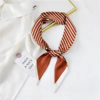 Fashion Streamer Printing Bow Silk Scarf Wholesale sku image 4