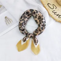 Fashion Leopard Print Cotton Linen Small Square Silk Scarf Wholesale sku image 1