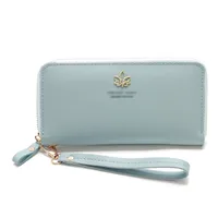 Korean Mid-length Maple Leaf Zipper Wallet Wholesale sku image 1