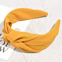 Retro Solid Color Knotted Fabric Headband sku image 1