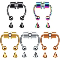 Fashion Stainless Steel Magnet Non-perforated Nose Ring main image 1