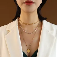 Wholesale Jewelry Fashion Geometric 304 Stainless Steel 18K Gold Plated Plating Necklace main image 1