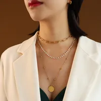 Wholesale Jewelry Fashion Geometric 304 Stainless Steel 18K Gold Plated Plating Necklace main image 3