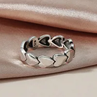 New Retro Open Love Sweet Fashion Simple Peach Heart Ring main image 3