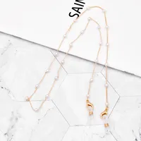 Fashion Geometric Beads Pearl Glasses Chain main image 4
