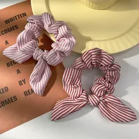 Fashion Stripe Big Bow Ribbon Hair Scrunchies main image 2