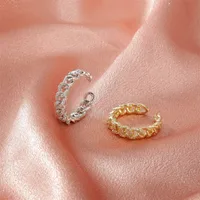 Fashion Zircon Chain Hollow Opening Adjustable Ring main image 2
