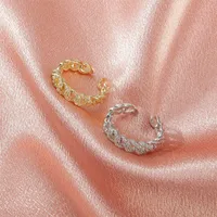 Fashion Zircon Chain Hollow Opening Adjustable Ring main image 3