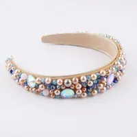 Baroque Sponge Broad-rim Pearl Rhinestone Headband main image 4