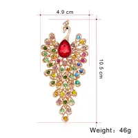 Fashion Peacock Color Rhinestone Glass Brooch main image 2