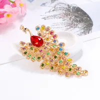 Fashion Peacock Color Rhinestone Glass Brooch main image 3