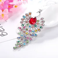 Fashion Peacock Color Rhinestone Glass Brooch main image 4