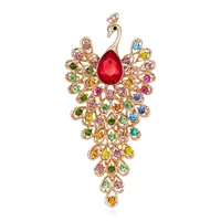 Fashion Peacock Color Rhinestone Glass Brooch sku image 1