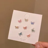 Colorful Resin Butterfly Small Stud Earrings main image 1