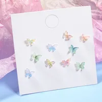 Colorful Resin Butterfly Small Stud Earrings main image 2