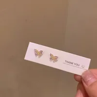 Colorful Resin Butterfly Small Stud Earrings sku image 1