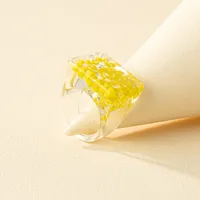 Fashion Resin Printed Acrylic Multicolor Ring sku image 3