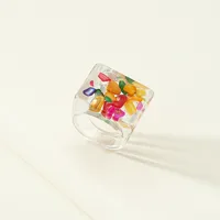 Fashion Resin Printed Acrylic Multicolor Ring sku image 6