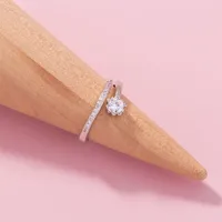 Fashion Shiny Zircon Opening Adjustable Ring main image 2