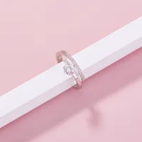 Fashion Shiny Zircon Opening Adjustable Ring main image 3