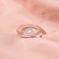 Fashion Shiny Zircon Opening Adjustable Ring main image 4