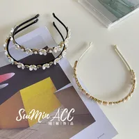 Korean Version Pearl Flower Full Diamond Headband main image 4