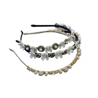 Korean Version Pearl Flower Full Diamond Headband main image 5