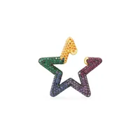 Fashion Rainbow Color Rhinestone Star Stud Earrings main image 2